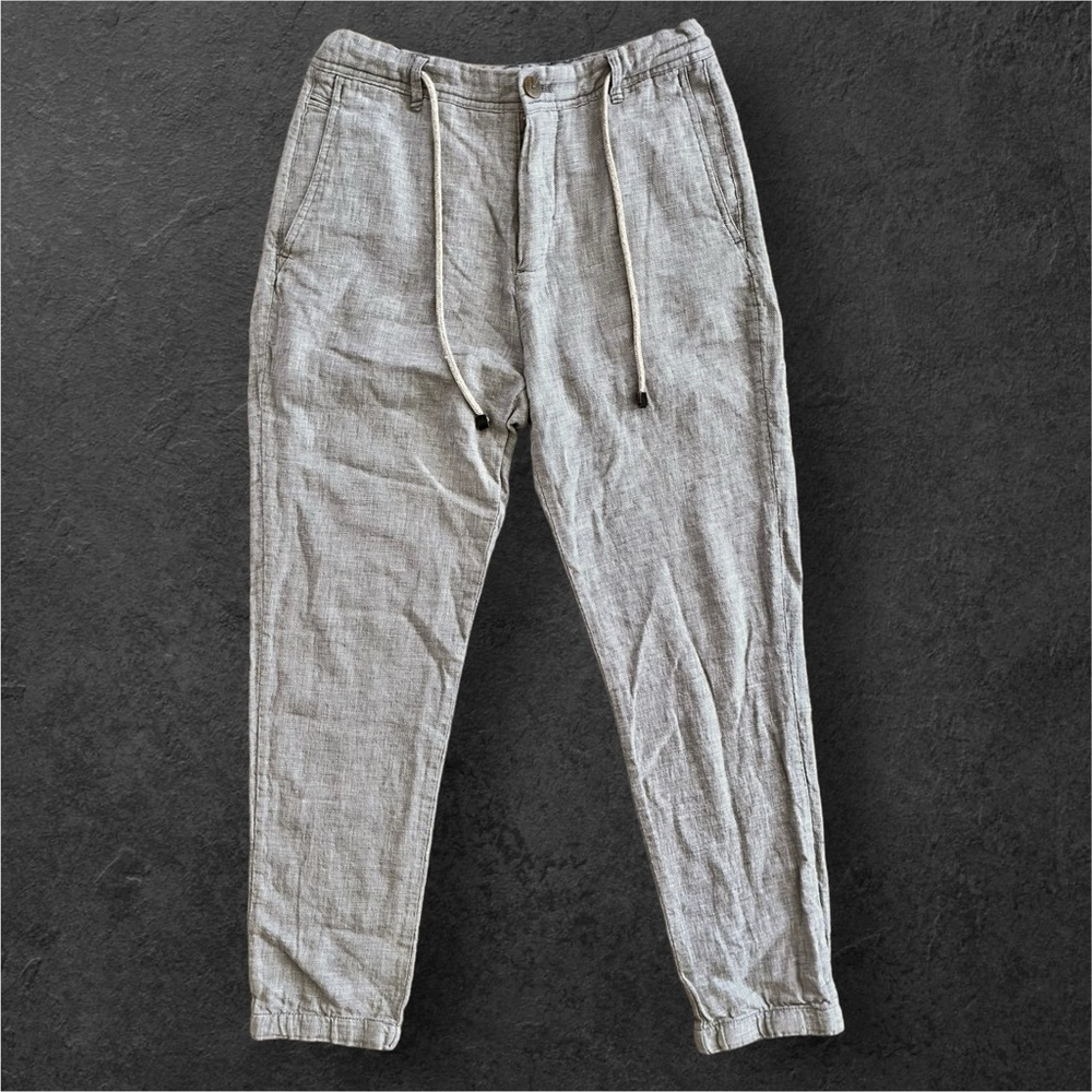 🌻ZARA Linen/Cotton Blend Drawstring Waist Pants